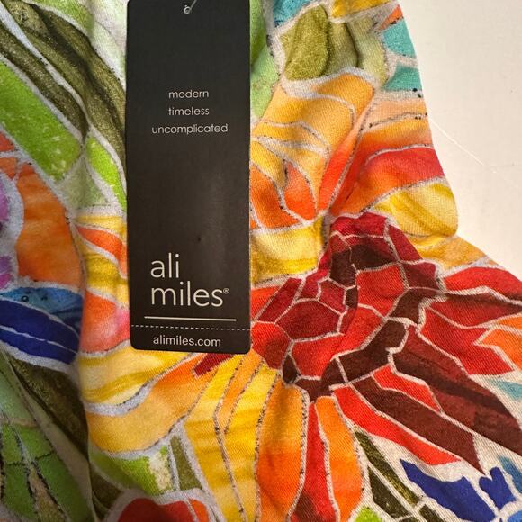 Ali Miles NEW Floral Stained Glass Tee Womens Size 3X Colorful Artsy Knit Top - Picture 9 of 13